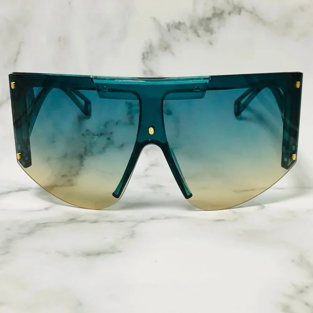 Women Sunglasses Fashion Green Lens Wrap Around Luxury‎ Elegant Lentes Gafas New